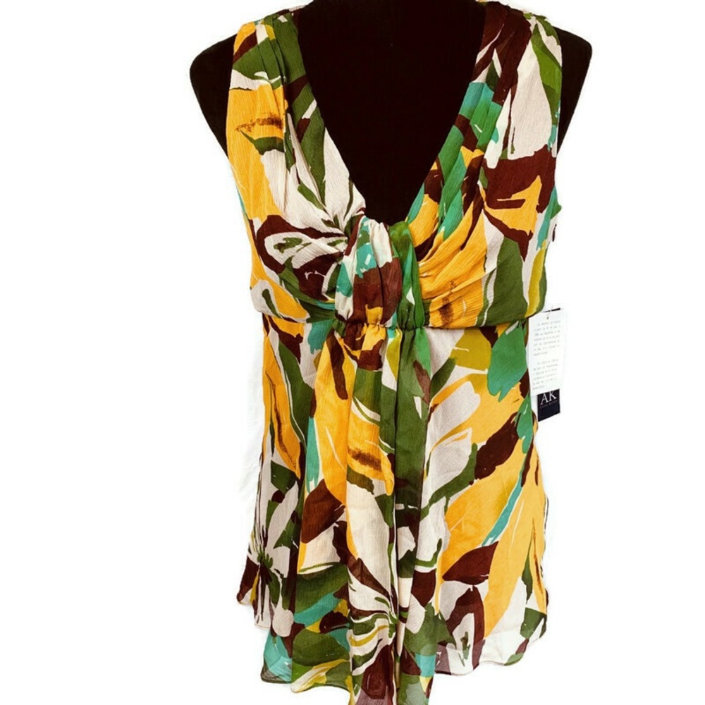 Anne Klein 100% Silk Floral Print